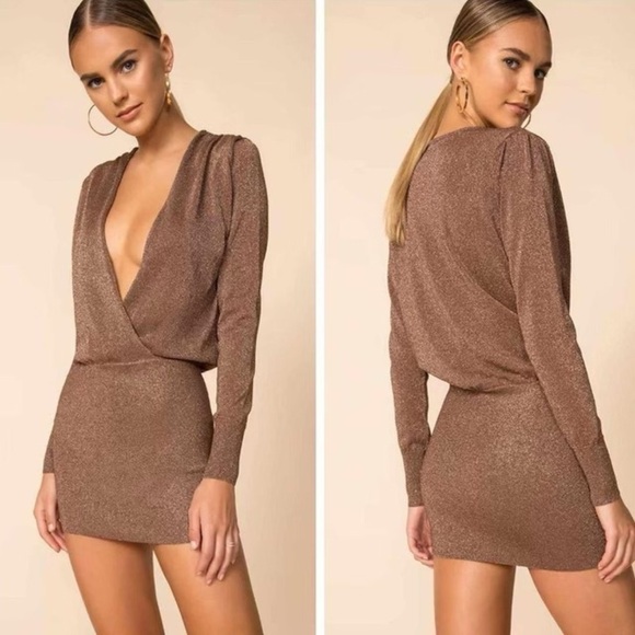 superdown Dresses & Skirts - Superdown Aura Mini Dress Brown Size Small